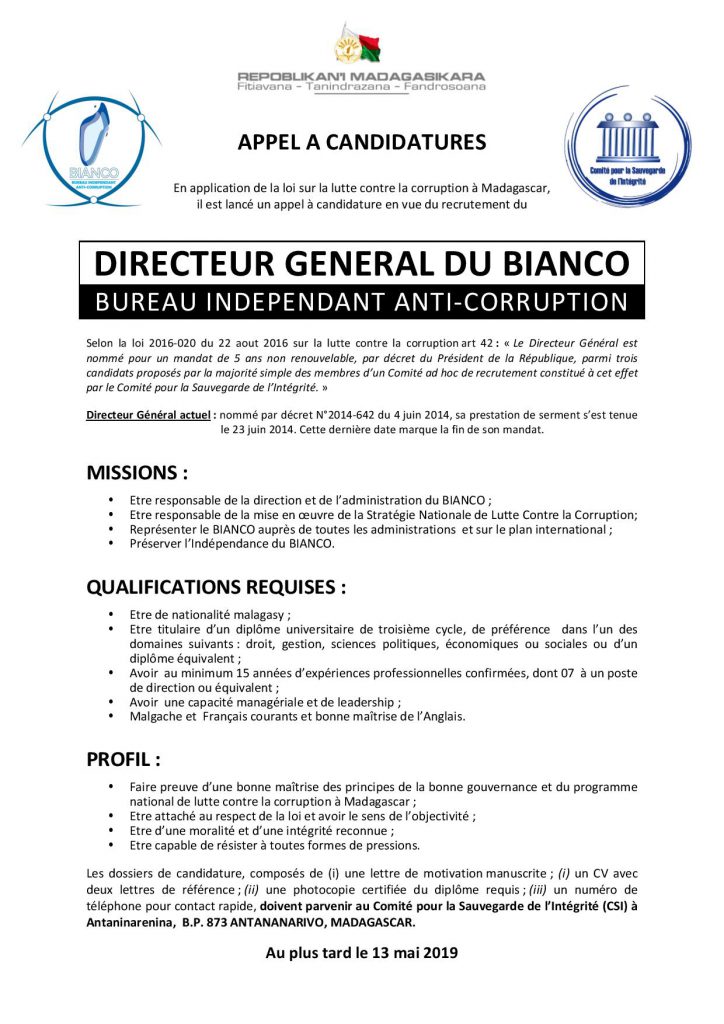 RECRUTEMENT – Bianco